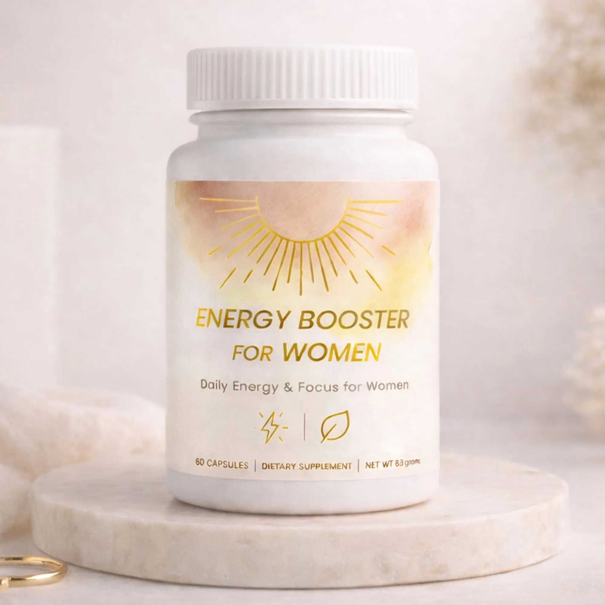 Energy For Her - Energy supplement for women - Daily Clean Energy + Focus - Healthy Adderall Alternative - Energy Booster for Moms - For Work, Study, Gym - 60 Count