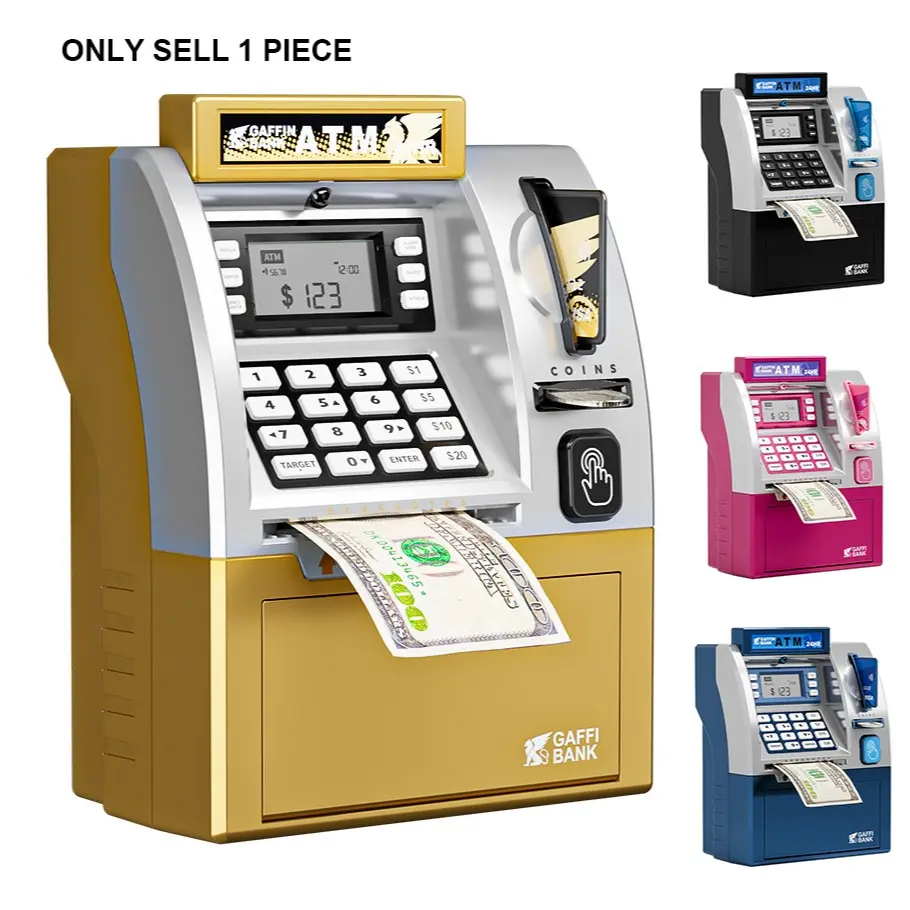 ATM Machine Toy, 1 Set Smart Card Insertion & Coin Counting ATM Machine, Electronic Coin Bank, Money Box, Creative Birthday Gift for Boys & Girls