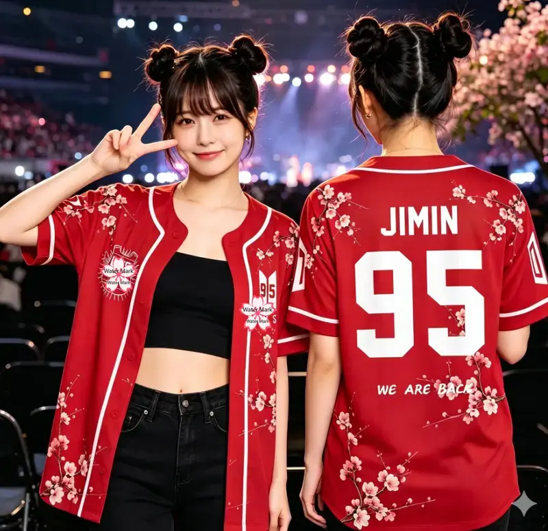 World Tour 2026 Baseball Jersey, Custom Name Fan Shirt, Kpop Concert Apparel, Cherry Blossom Outfit, Festival Gift for Fans