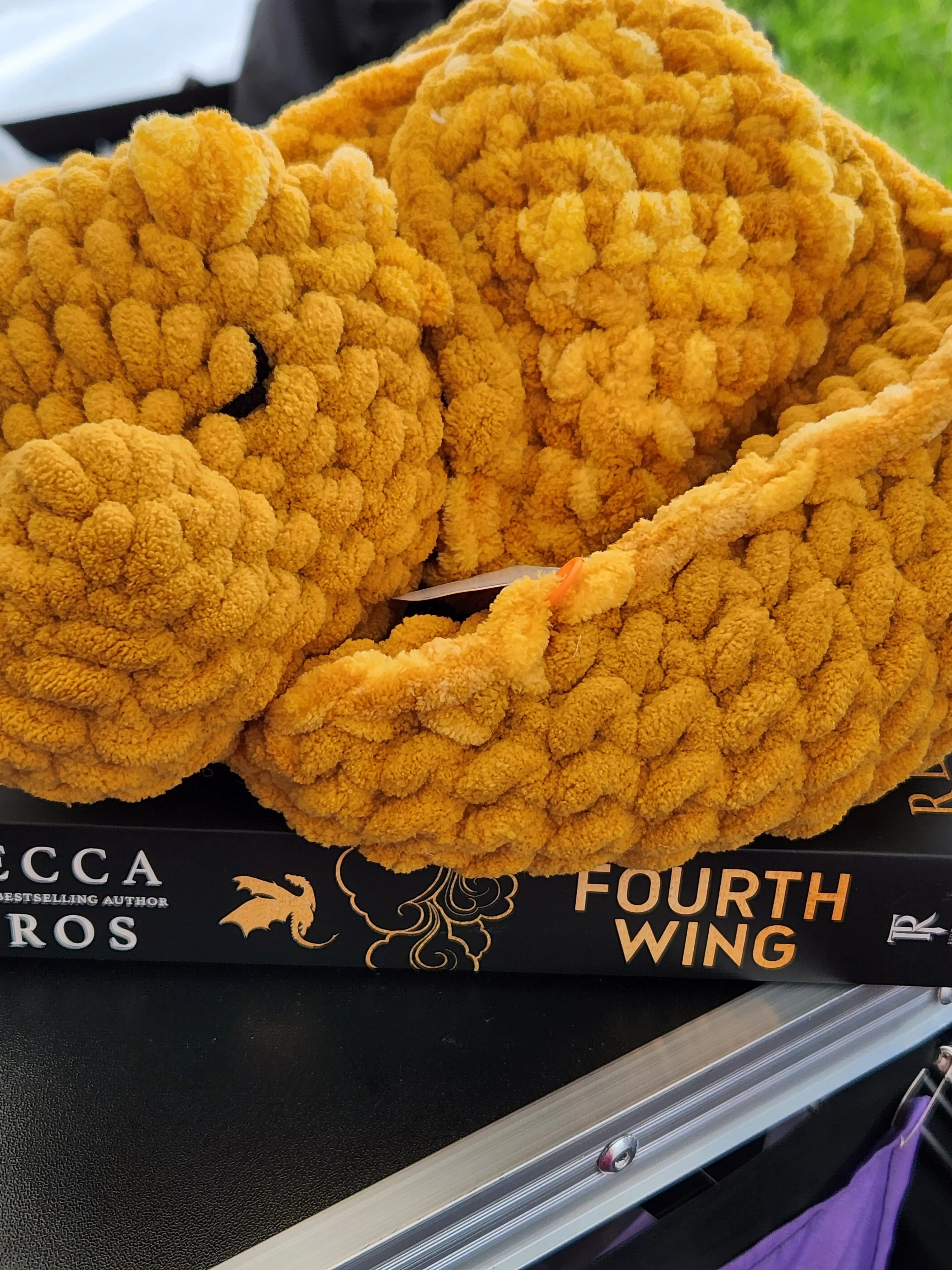 Andarna Sleeping Dragon Fourth Wing Handmade Crochet Plushie, Collectible Stuffed Toy,
