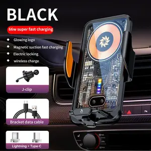 Wireless Car Charger Fast Rotatable Auto Clamping Car Charger Phone Holder fit iPhone Pro  tags Smartphone Cellphone Charging Electronic magnetic 360 rotating Lightning Bracket