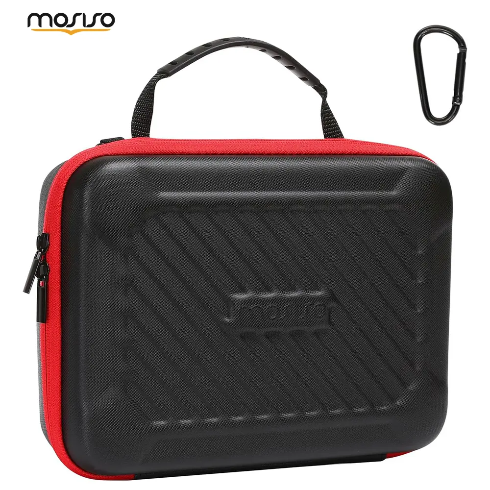 MOSISO PU Leather Hard EVA Action Camera Cover & Accessories Case with Handle, Snap Hook, Compatible with GoPro Hero 13/12/11/10/9/8/7 & AKASO EK7000/V50/Brave 4/7 LE/8, Black