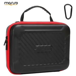MOSISO PU Leather Hard EVA Action Camera Case with Handle & Snap Hook, Compatible with GoPro Hero 13/12/11/10/9/8/7 & AKASO EK7000/V50/Brave 4/7 LE/8, Black