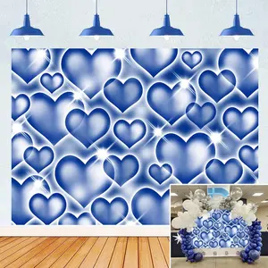 Heart-Shaped Background Banner, Vintage Valentine's Day Decoration, Birthday Party Prop for 16th, 18th, 30th, 40th Birthdays