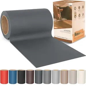 Vinyl Repair Kit, Leather Repair Kit 4 x 70 inches Leather Repair Patch for Furniture, Leather Couch Patch for Sofas, Furniture, Car Seats, Office Chairs, Interior - Dark Grey # 1