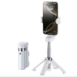 4-in-1 Foldable Selfie Stick Tripod with Bluetooth Remote & Phone stand. Compact Cellphone Folding Blk Smartphone Wireless