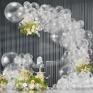 Clear Balloons, 114pcs Transparent Balloons Garland Arch Kit, 18 12 10 5 inch Different Sizes Bubble Clear Balloon for Bridal Shower Wedding Birthday Party Decorations