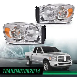Fit For 2006-2009 Dodge Ram 1500 2500 3500 Chrome Clear Headlights Headlamps New