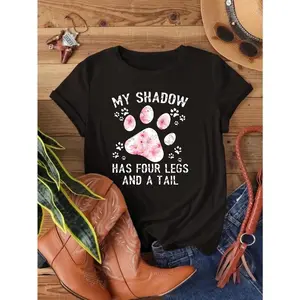 Cute Dog Paw Pattern 2026 T-Shirt – Breathable Cotton, Perfect for Daily Commutes