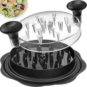 10'' Pro Chicken Shredder Tool Twist Large for Kitchen, BPA-Free Food-Safe Meat Grinder, Visible Chicken Breast Meat Shredder with Strong Anti-Slip Bottom & Ergonomic Handle, Black