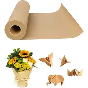 12 inch Kraft Paper Roll Recycled Natural Craft Paper Rolls Brown Wrapping Paper for Gift Wrapping, Packing, Shipping, Table Runner, Floor Covering, Arts and Crafts, 100ft