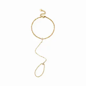Cider RHINESTONE DECOR HAND CHAIN BRACELET