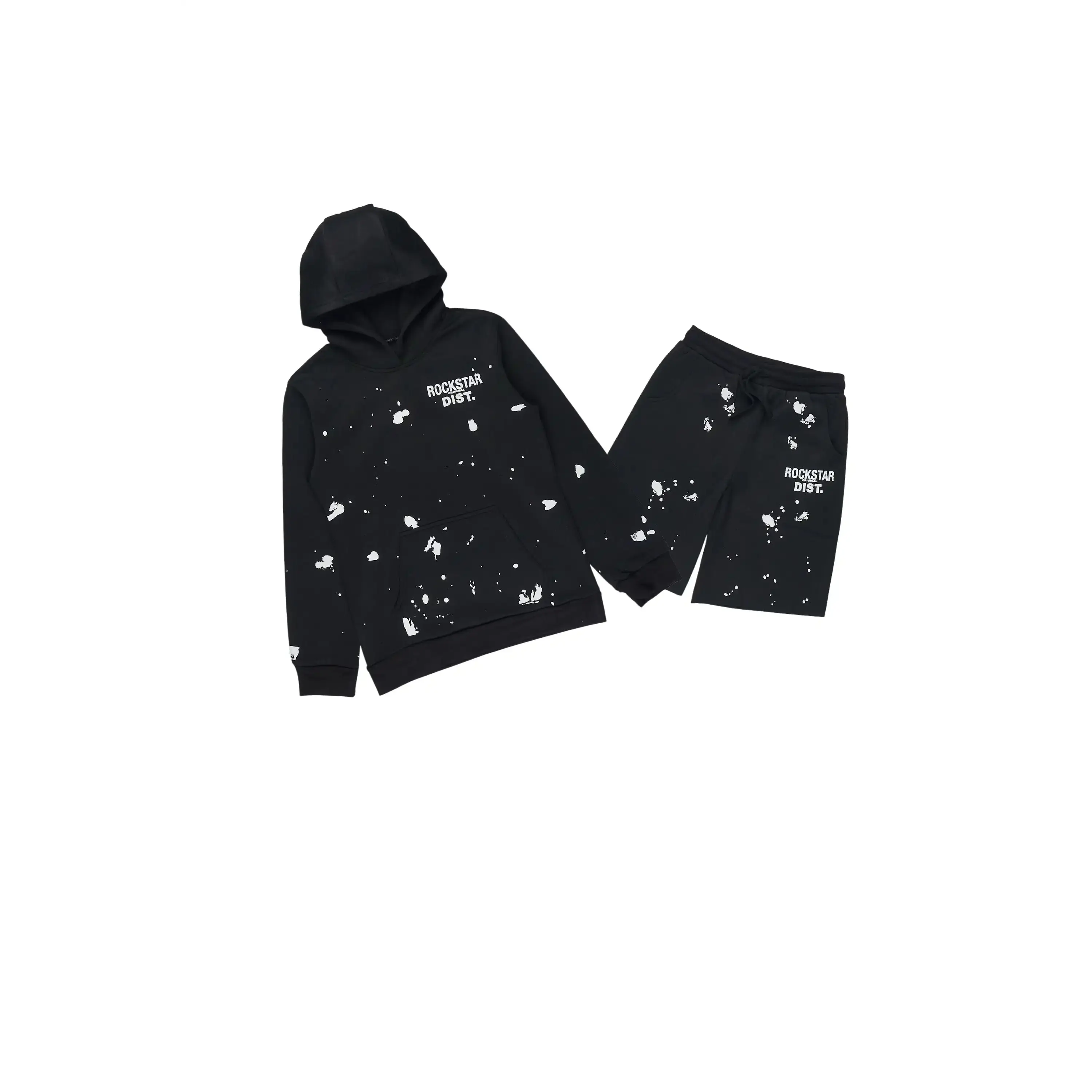 Boys Raffer Black Hoodie Short Set