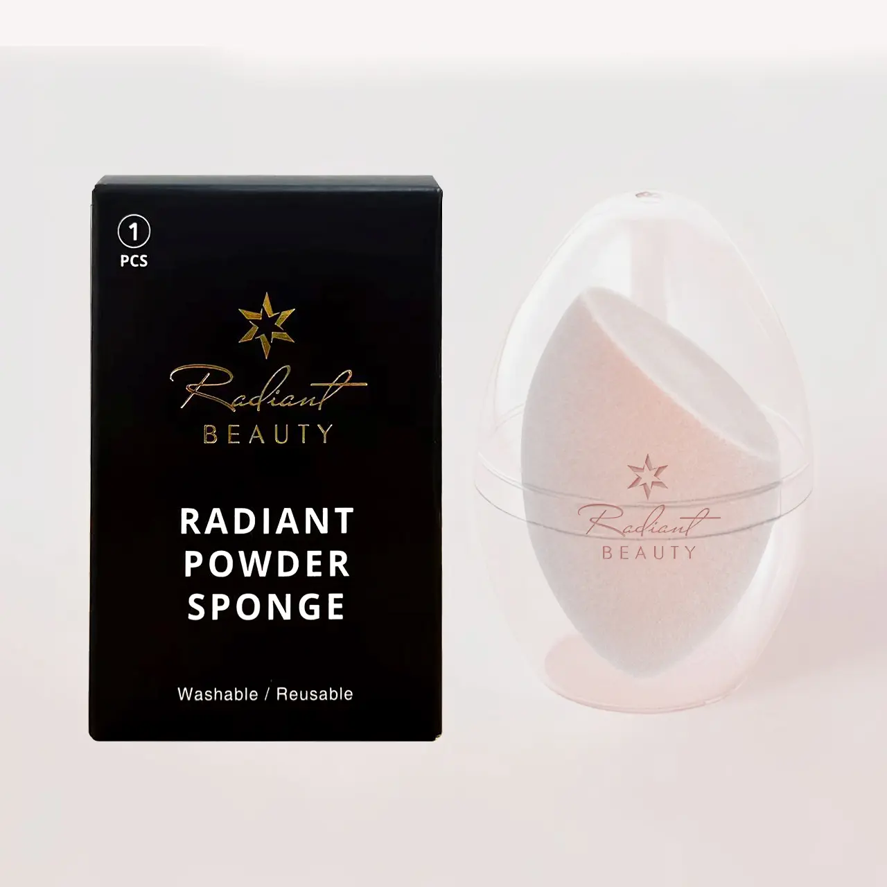 Radiant Powder Makeup Sponge - Makeup Sponges for All Skin Types, Precise Shape for Easy Application and Seamless Look