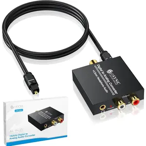 Professional 192khz digital to analog audio converter portable dac digital spdif adapter aluminum alloy shell optical to rca optical to aux audio converter support 35mm lr rca output