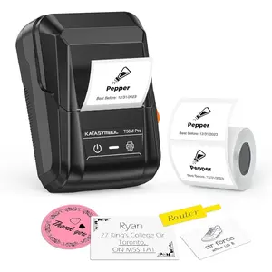 Pro Bluetooth Label Maker Machine with Tape, Wide Waterproof Label, Versatile App with 40 Fonts and 450+ Icons, Inkless Labeler For Home, For Kitchen, For School, For Office Organization, Black