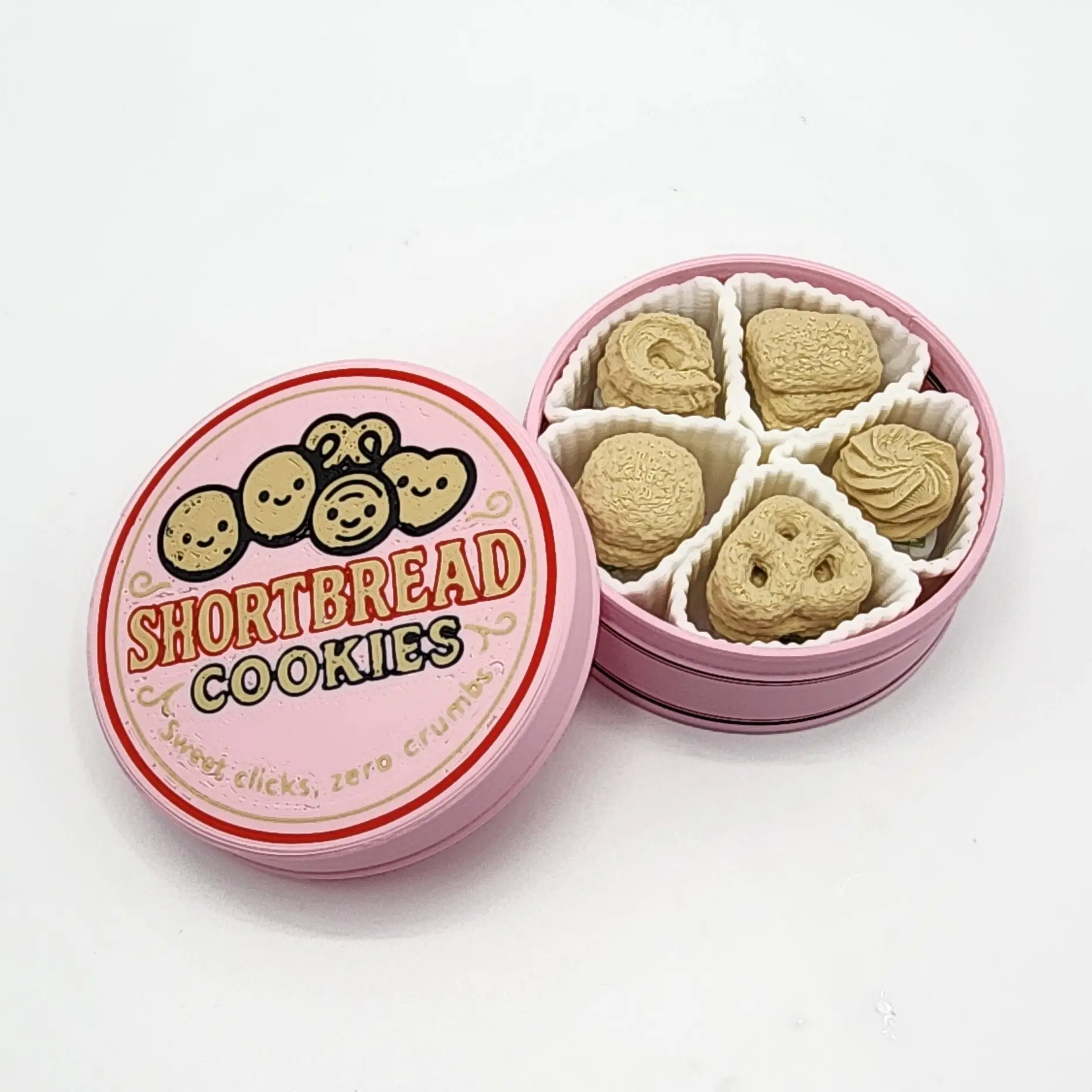 Shortbread Cookie Clicker Fidget Toy | 3D Printed Stress Reliever, Desk Fidget, Stress Relief Fidgeting, 3D Printed Fidget Toys, Fidget Clicker