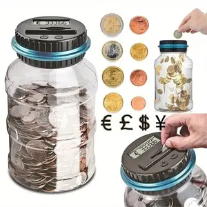 Automatic Coin Counter with LCD Display, Large Capacity Savings Bank, Digital Piggy Bank, Money Box, Durable Abs Resin, Perfect Gift for Halloween, Thanksgiving, Christmas