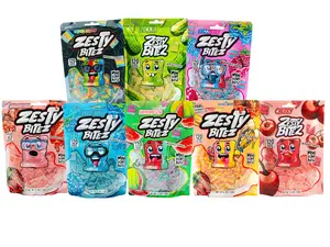 Zesty Bitez Sour Candy All Flavors Bundle – Vegan Fruity Mix with Strawnana, Berry Blue, Summer Berry & Tropical Rainbow, Blazzberry, Watermelon, Cherry, Pickle