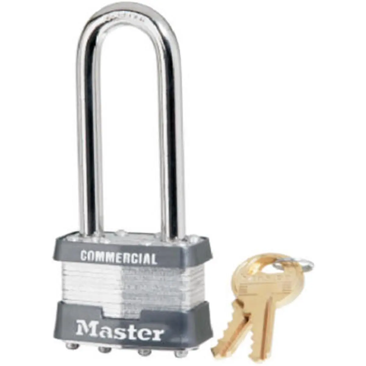 Master Lock Security Padlock - 1KALJ Model, 1.75 in. Long Shackle Laminated Design, Keyed Mechanism, 4.8x2.1x1.3 in Dimensions, Randomly Keyed Alike in Sixes, Pack of 6, Security Locks, Mechanical Latching Keyed Padlocks