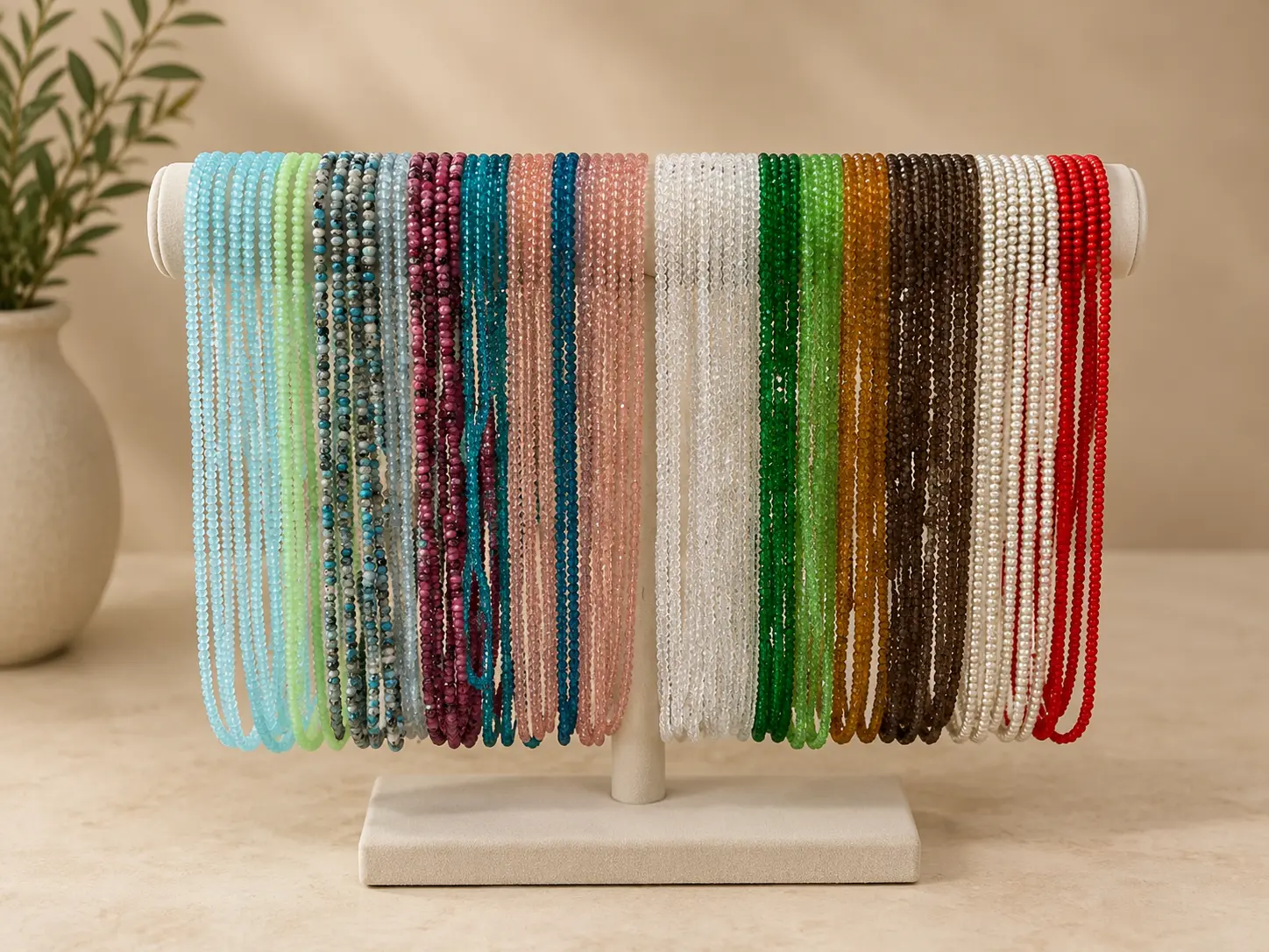Fashion Elegant Unique Layered Double Strand Beaded Semiprecious Stone Necklaces for Adults, Jewelry Accessories & Derivatives