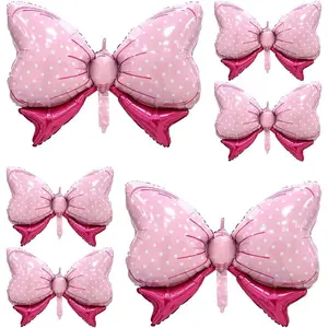 4 count   Ribbon Balloons  Bow Balloons Bow Party  Party Decorations for Birthday  Shower Bridal Shower Supplies ()