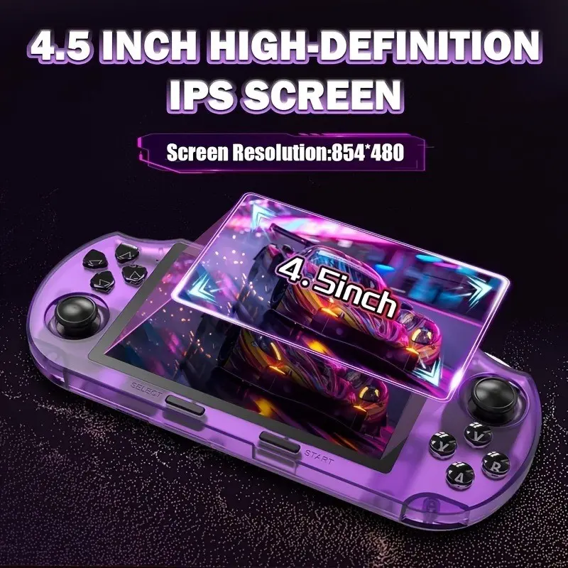 Upgraded Sf3000hd Retro Handheld Game Console, 4.5 Inch IPS Screen, Comfortable Grip, High Performance Open Source Gaming Console, Portable & Practical, Rechargeable Game Console