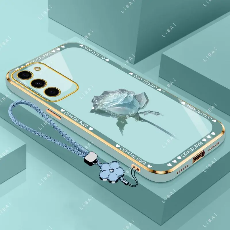 Suitable for [Galaxy S23 5g]phone case，affordable price,free beautiful four-leaf clover lanyard，exquisite and simple,High-end styles，drop-proof and fingerprint-resistant 995