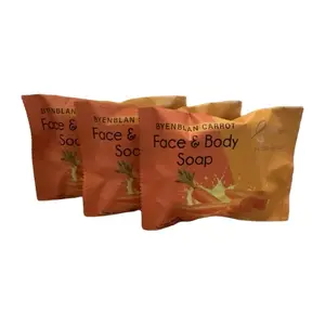 Byenblan 3 piece Daucus Carota - Citrus Glow 4 oz Soft Cover Special Edition Floral Design Unisex 2025 Edition Soap Body Care Gentle carrot Papaya