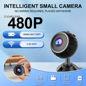 Teruhal Mini Security Camera with Portable Monitor, 480p Resolution, Motion Detection, Compatible with Alexa, Rechargeable Battery, Wifi Surveillance Camera