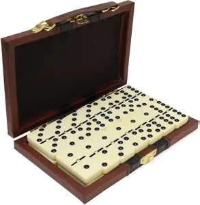 Premium Double 6 Dominoes Set, Classic Domino Game with Leather Case, Domino Set for Adults & Kids, Durable, Travel-Friendly, and Easy to Read Tiles Tablegame