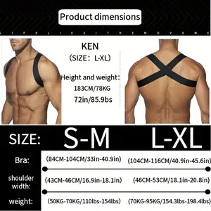 Men's Chest Strap Fitness Midriff-Baring Top Muscle Exercise Shoulder Body Chest Muscle Exercise Top Shoulder Strap Bandage