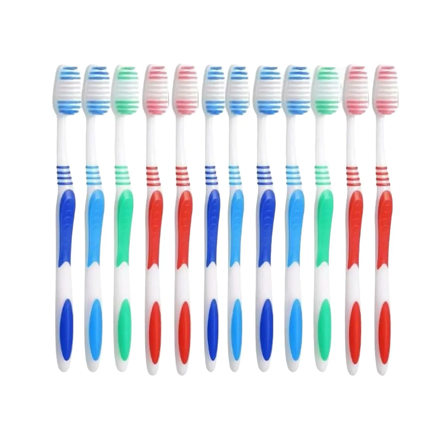 AIAG 12-Count Extra Firm and Hard Bristle Adult Toothbrush Bulk Huge Head Bristle Full Head Manual Toothbrush
