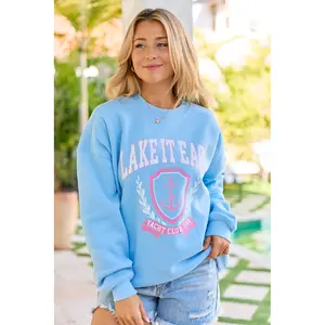 Lake It Easy Light Blue Graphic Sweatshirt