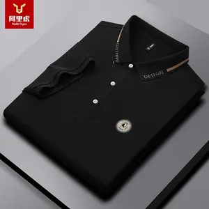 Men's Spring/Summer New Lightweight Embroidered Straight Fit Short Sleeve Business Casual Polo Shirt In Stock