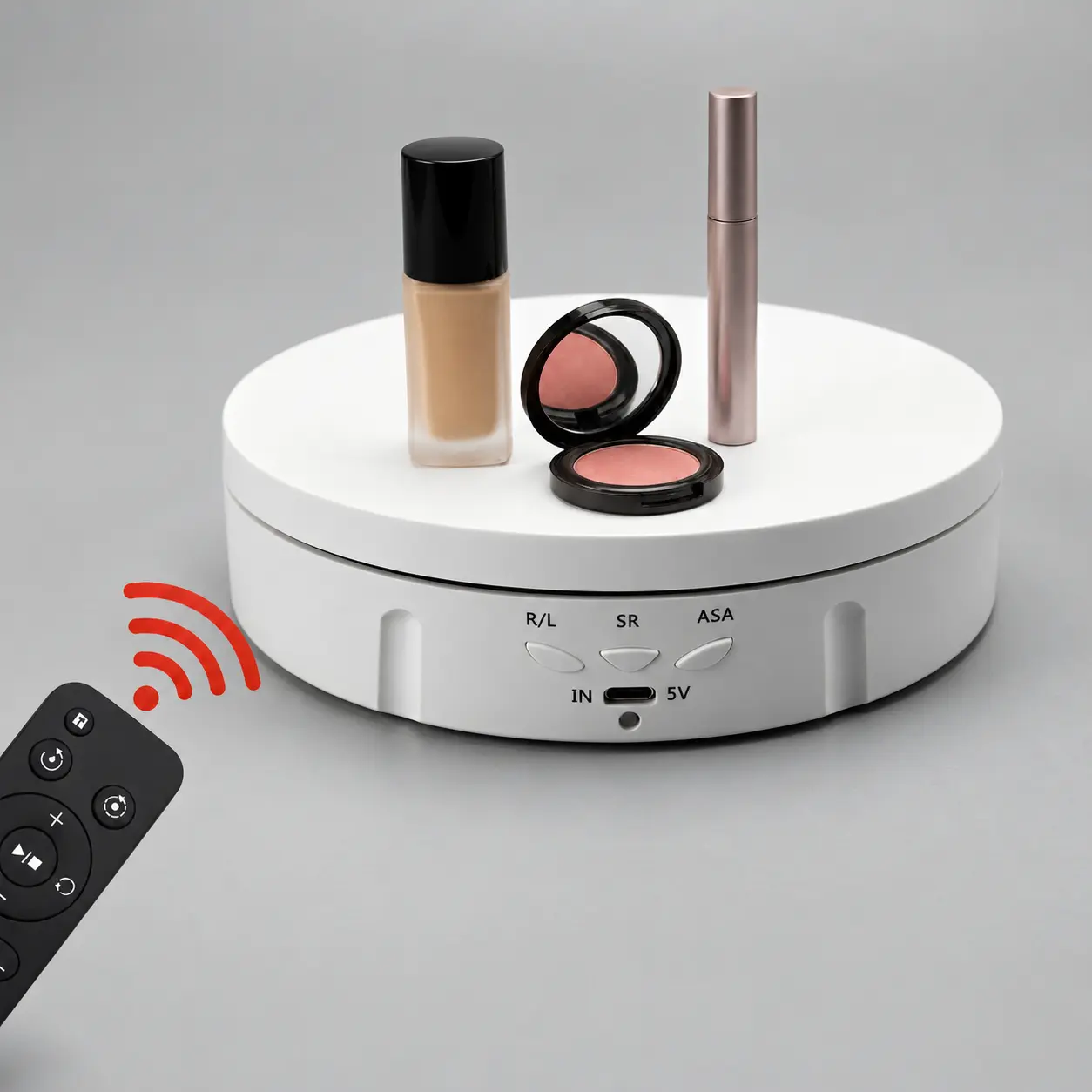 TikTok Viral 360° Rotating Display Stand , 146mm Motorized Turntable for Product Video & Live Streaming, 10kg/22lbs Capacity Ultra-Quiet Show Stand for Cosmetics Jewelry 3C Electronics