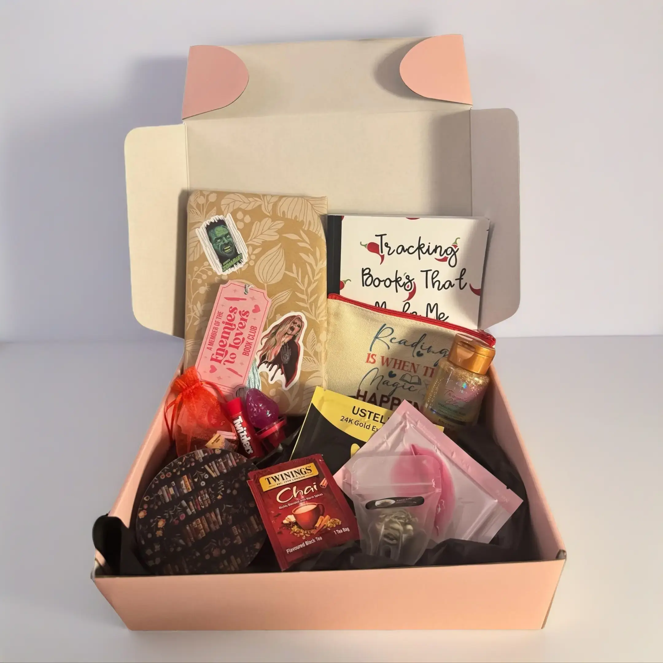 Smut & Swoon Blind Date with a Book Themed Collectible Gift Box - Playful Vibe, Spicy Bold Dark Romance Surprise Genre, Variety Bundle for Book Lovers, Entertainment Item, Book Stuff For Gifts, Girlfriend Gift Basket