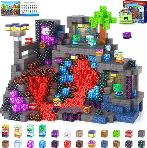Magnetic Building Blocks-100PCS with Drawstring Bag STEM Montessori Children Sensory Toys Build Mine Magnet World Gift Set