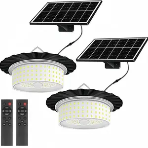 Solar Shed Light Outdoor Indoor, Upgrade 244 LED 360° Lighting Motion Sensor Pendant Light, Waterproof Solar Lights with Remote Control, Timer, 5 Modes for Shed Gazebo Garage Barn