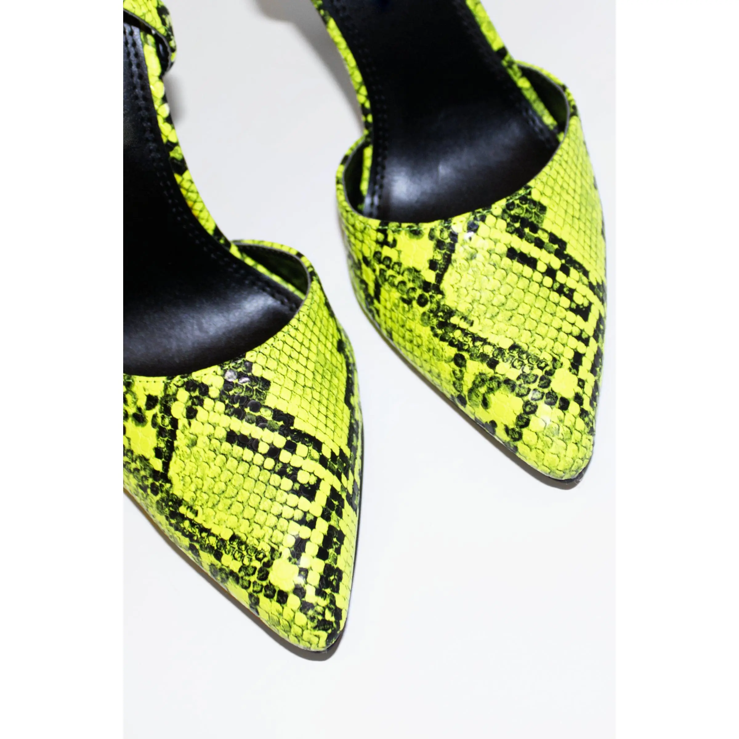 TINA SLINGBACK PUMP HEELS - YELLOW SNAKE