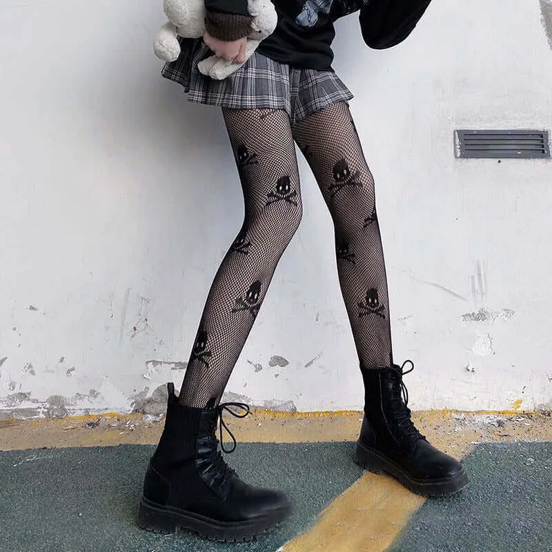 Forbidden Alchemy | Skull Fishnet | Leggings | Dark, Detailed, Durable