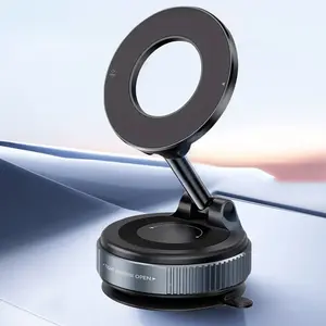 Magnetic Car Phone Holder - 360° Rotation & Folding, Equipped with Vacuum Suction Cup, Suitable for Car, Gym, Office & Driving Use