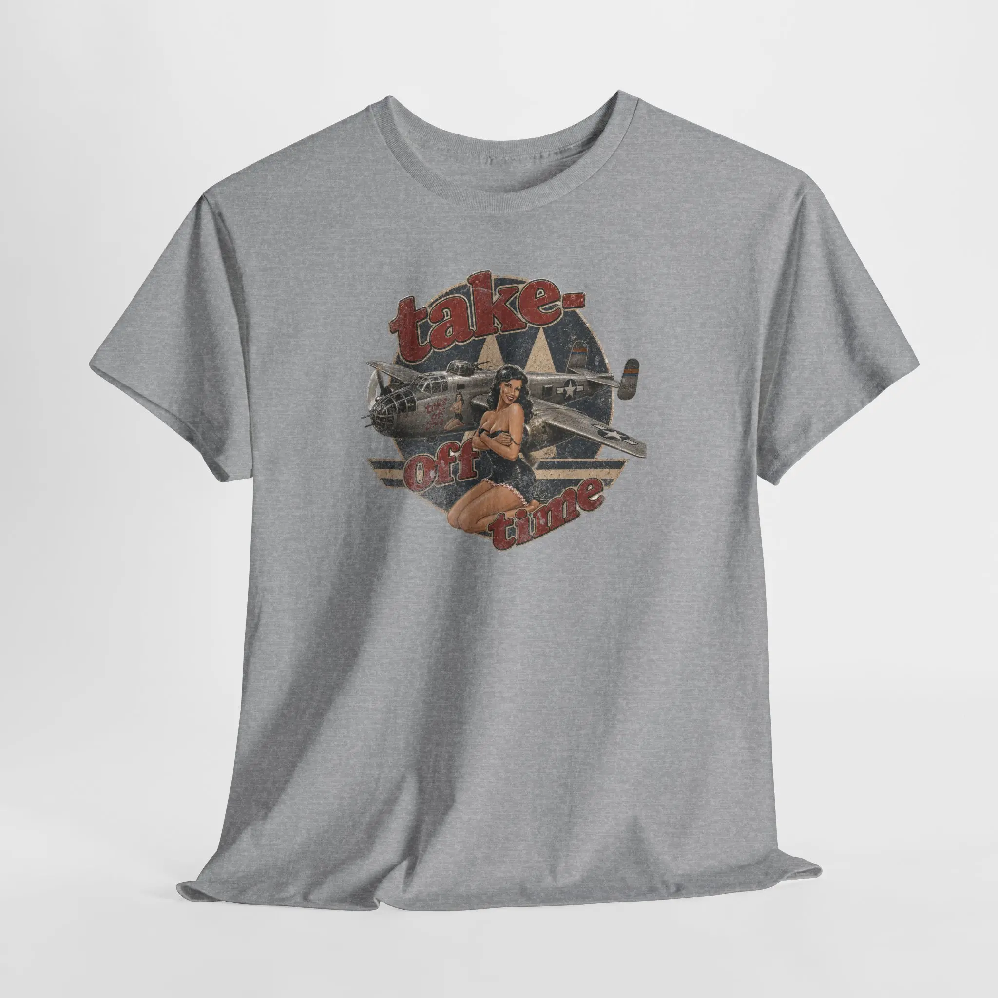 B-25 Take-Off-Time WWII Art History Military Aviation Tee - Vintage Bomber Graphic Shirt - Unisex S-5XL