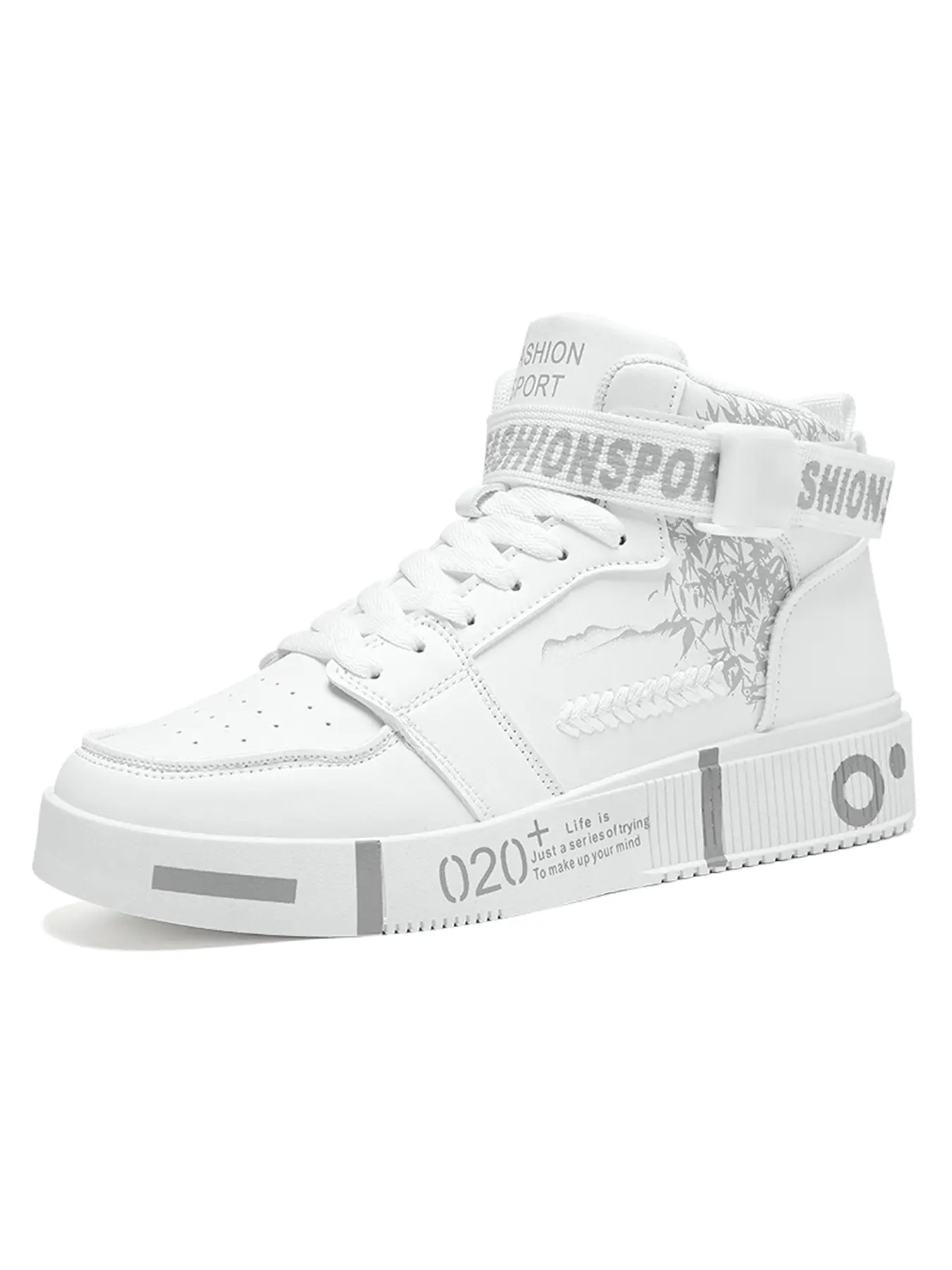 Men'S Lightweight High-Top Skateboarding Sneakers - Green & Black Floral Pattern, Lace-Up Casual Shoes with Synthetic Synthetic Faux Upper, Breathable Fabric Lining & Durable Rubber Sole for Business Travel, Skateboarding, Casual Attire, Skateboarding Foo