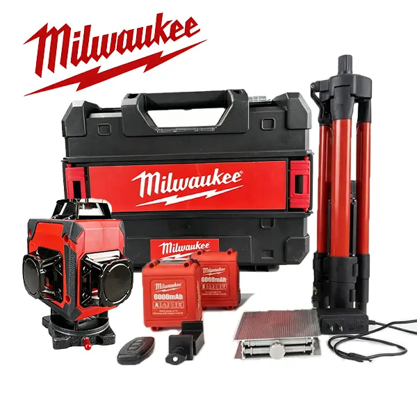 Milwaukee 4D 16-Line Green Laser Level Kit - High Brightness, ±4° Range Intelligent Auto-Leveling, 360° Coverage, Water/Dust-Proof, 2x 6000mAh Batteries, Hard Case for Construction Carpenters, Installers