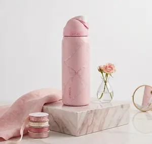 Owala Pink Bow Holiday Version 32Oz Stainless Steel Insulated Water Bottle