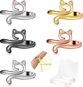 5 count Crochet Ring, Adjustable Crochet Tension Rings, Yarn Ring for Finger Knitting Loop Accessories Tools, Yarn Rings for Women Mother Grandma