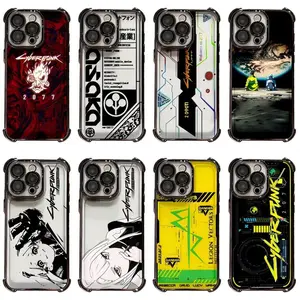 Edgerunners Cyberpunk 2077 Lucy Rebecca Hot Anime Black Phone Cases  for iPhone 17, 16, 15, 14, 13, 12, 11 Pro Air Plus ProMax and Samsung S26-S22 Plus shock-absorbing phone cases, fashionable gift. soft back