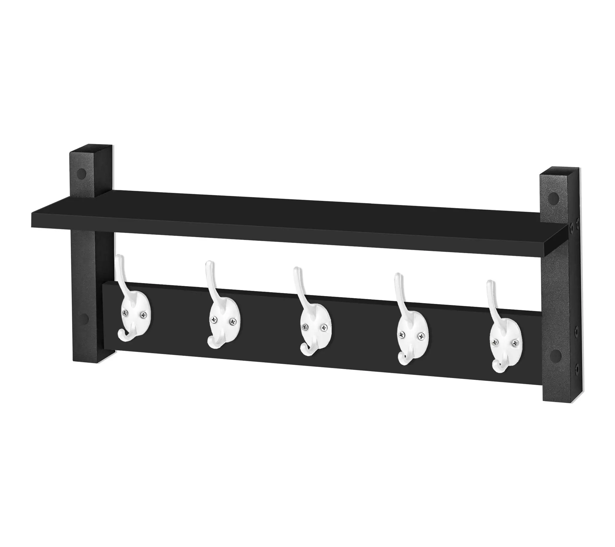 Sorbus Coat Hooks Wall Mount with Shelf - 24 Inch Coat Rack