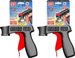 Spray Can Gun Trigger Handle Can-Gun, Converts Spray Cans to Spray Guns, Full Hand Grip, Reusable, Easy Clip-On/Off, and Universal Fit for Paint, Adhesives (2- Pack)